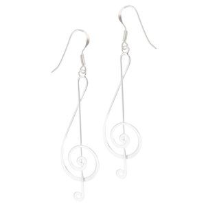 Sterling Silver Clef Note Earring